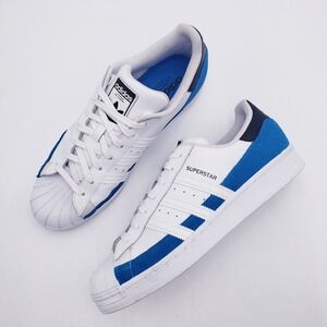Adidas Originals Superstar Bright Blue Suede Shell Toe Mens 10 Sneakers H00164